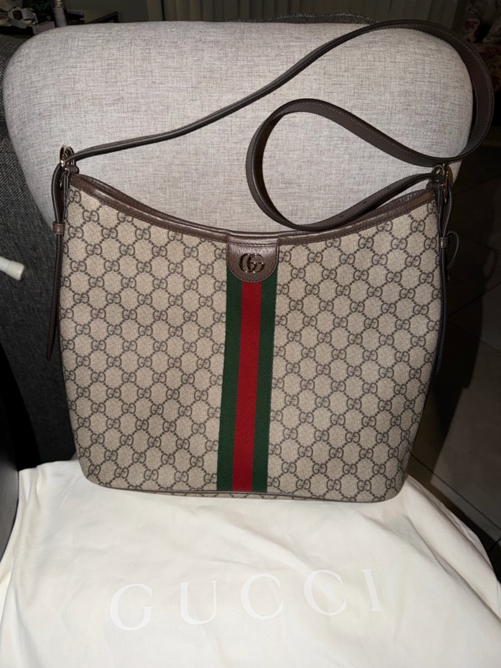 Gucci Ophidia GG emblem w web large bag NEW ❌❌SOLD ❌❌ - Picture 2 of 11